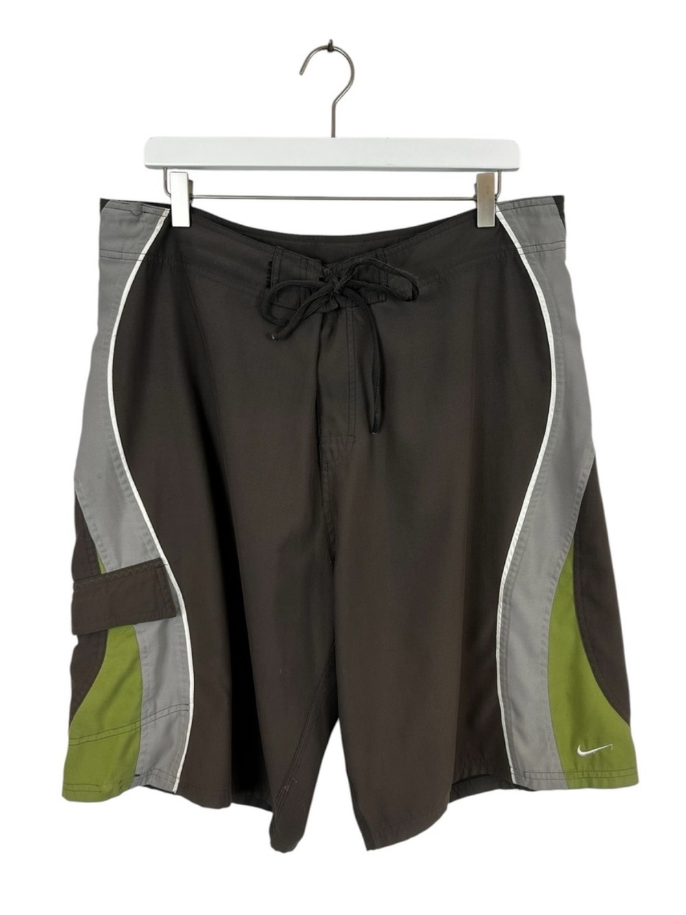 Nike Board Shorts Size X-Large Brown/Green/White Y2K